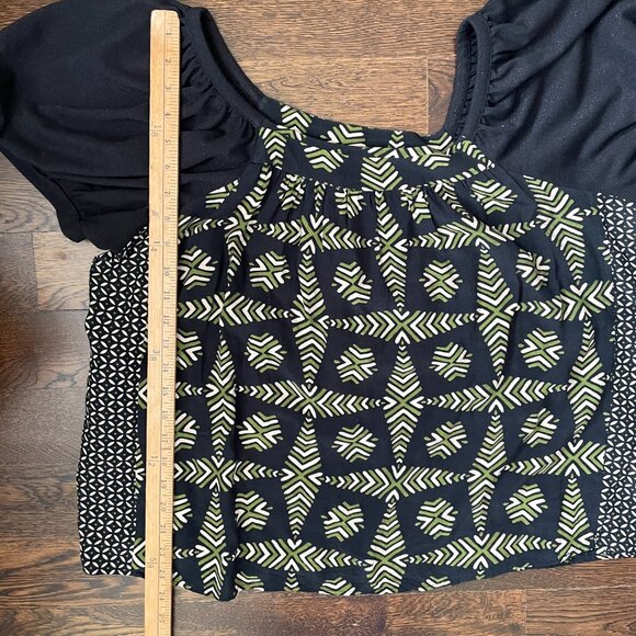 Maeve Anthropologie Catania Green/Black Top Blouse-Large - Picture 10 of 11